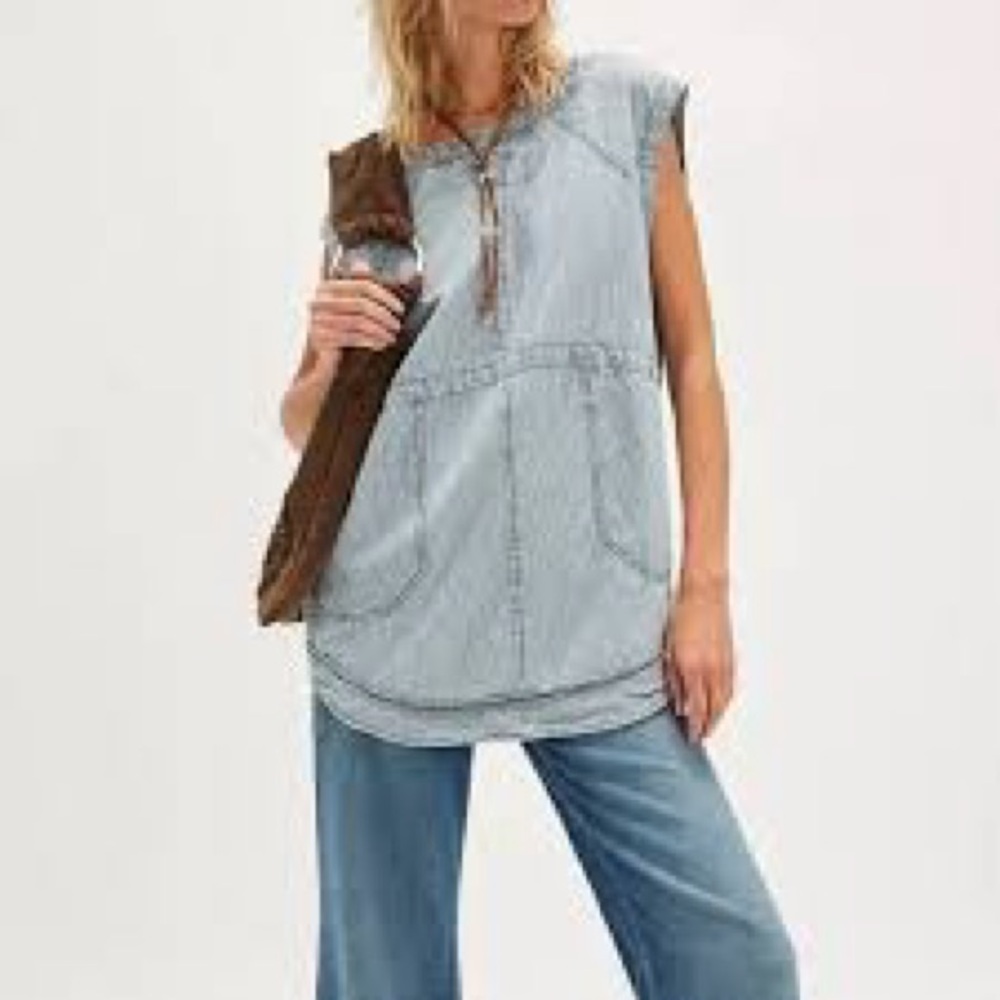 Free People We The Free Madison Railroad Stripe Tunic Top size Xs - Picture 3 of 12
